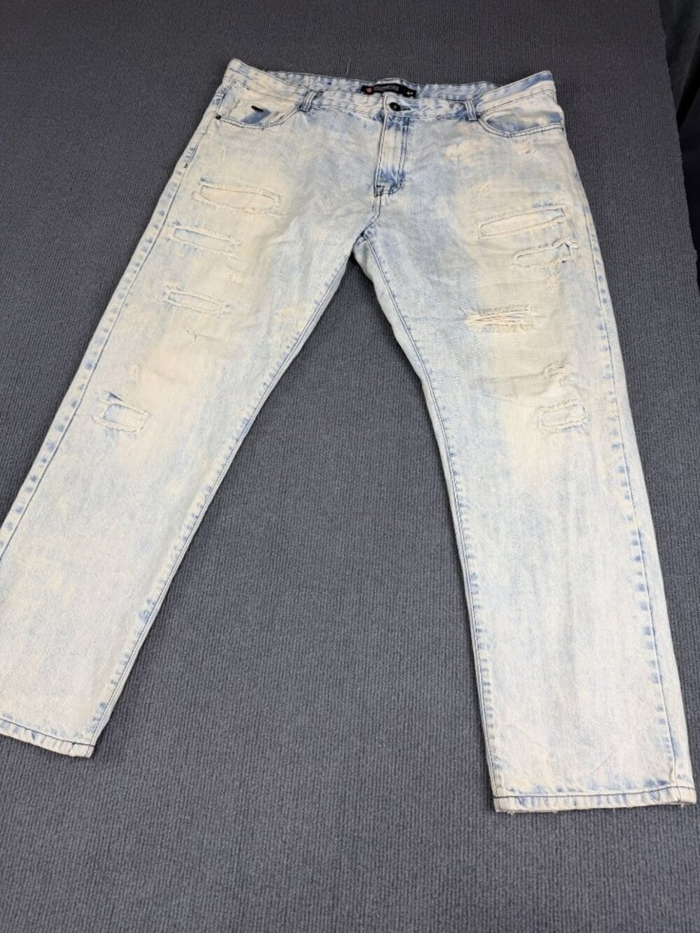 Southpole Mens Distressed Light Wash Denim Jeans Straight Fit 44
